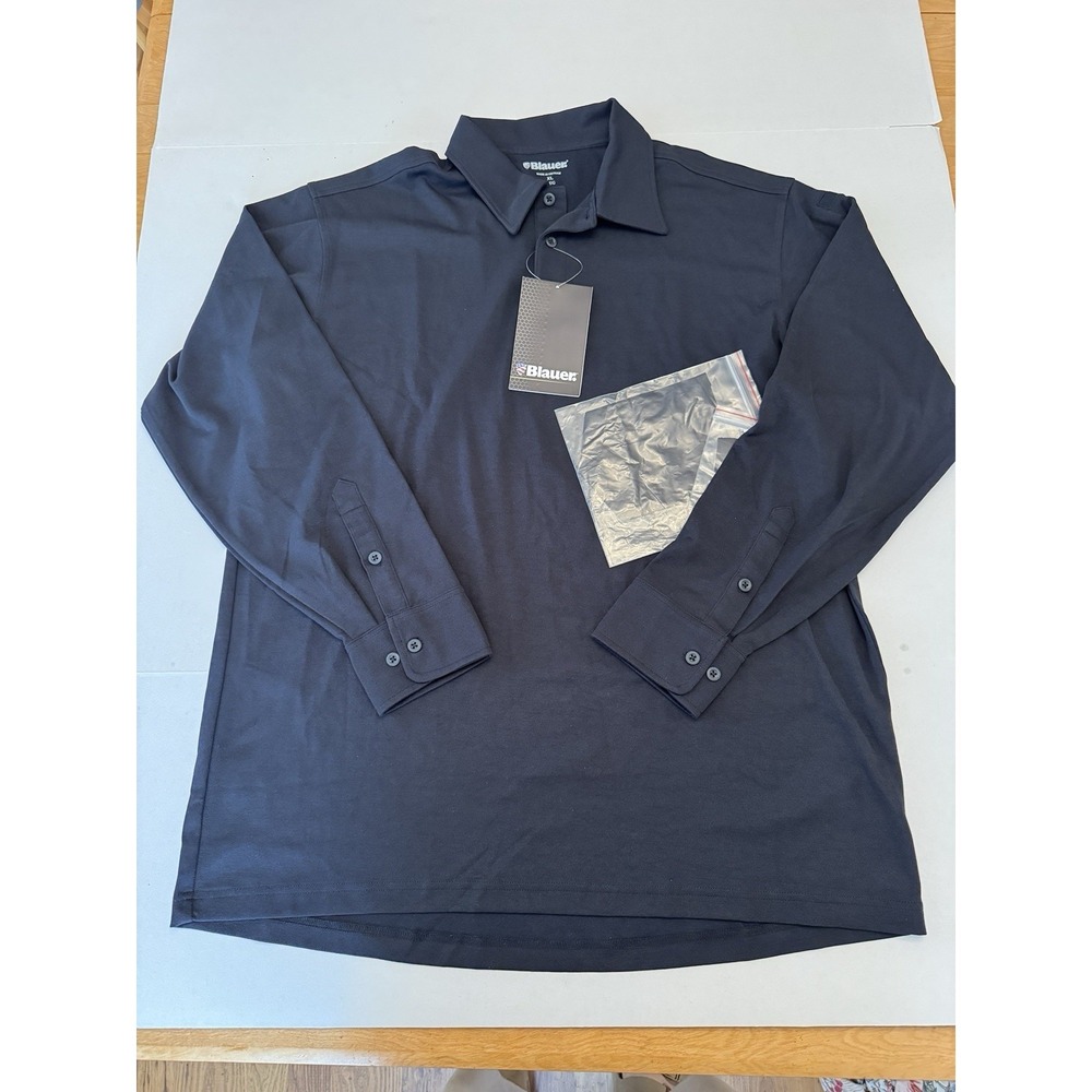 NEW Blauer Bicomponent 8141-1 Polo Shirt Size XL Dark Navy Long Sleeve‎
